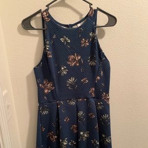 Blue Floral Mini Dress